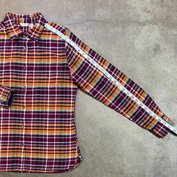 Woolrich Plaid Flannel Button Down Shirt Vintage Outdoor Cabin Style - Picture 7 of 10